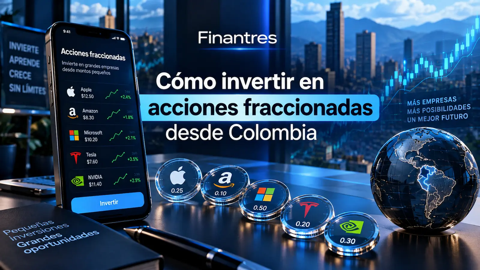 Cómo invertir en acciones fraccionadas desde Colombia