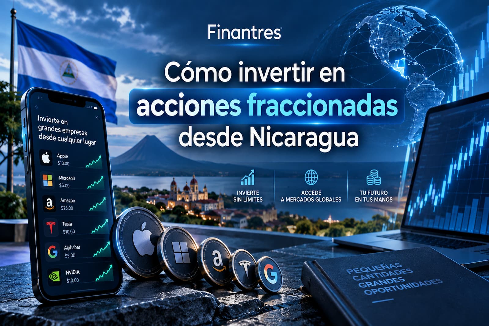 Cómo invertir en acciones fraccionadas desde Nicaragua: guía paso a paso