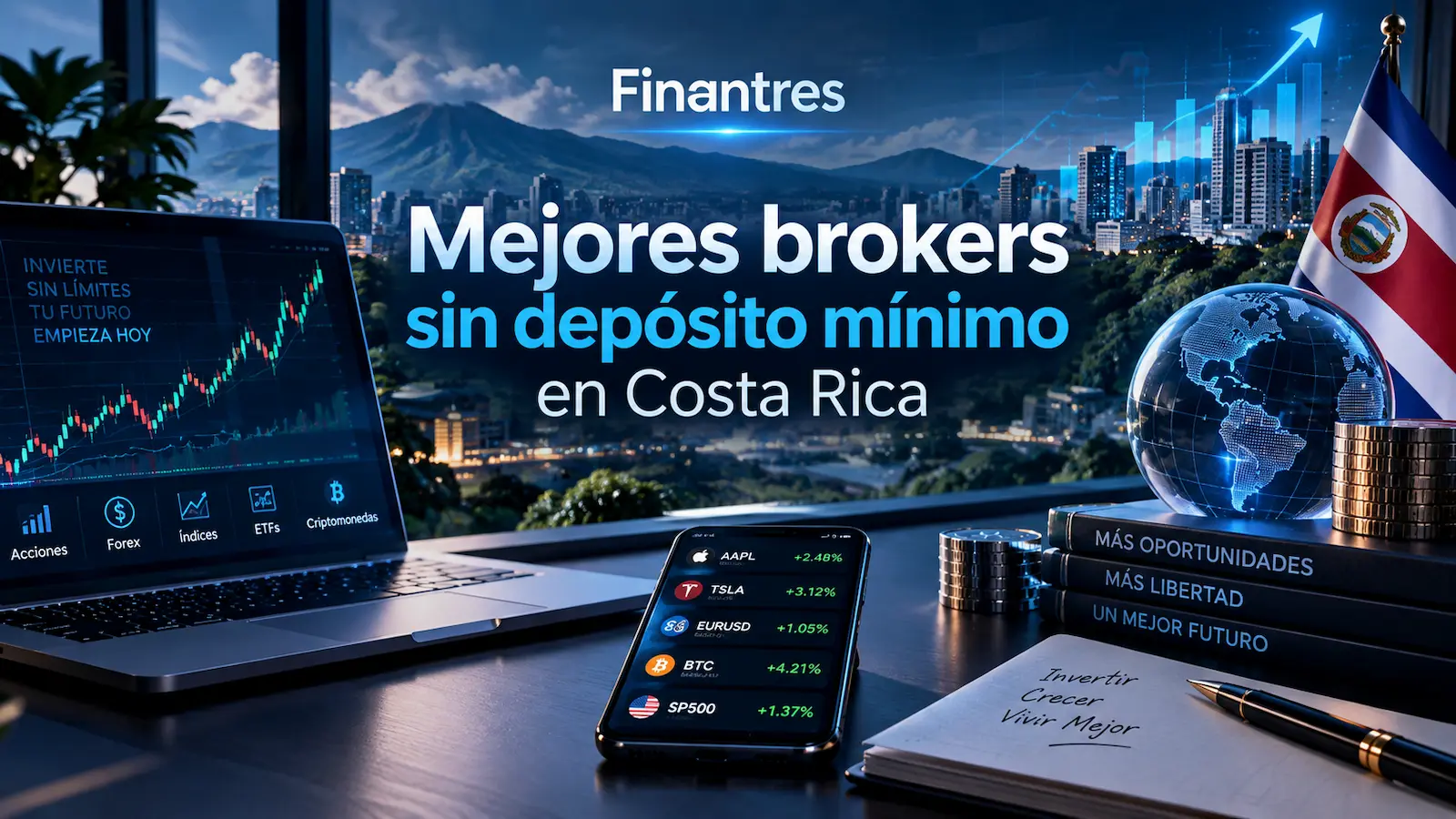 Mejores brokers sin depósito mínimo en Costa Rica