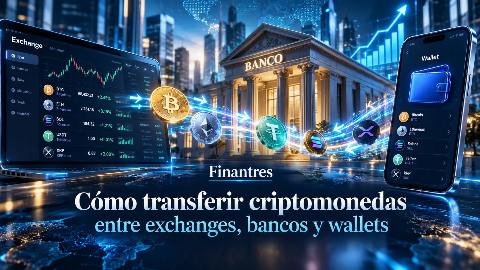 Transferencias de criptomonedas: cómo enviar dinero entre exchanges, bancos y wallets